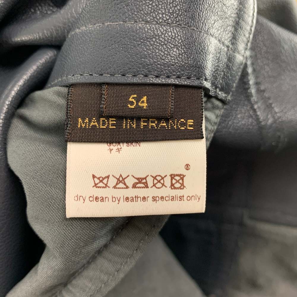 LOUIS VUITTON Grey Suede Leather Zip Up Jacket - Picture 6 of 8